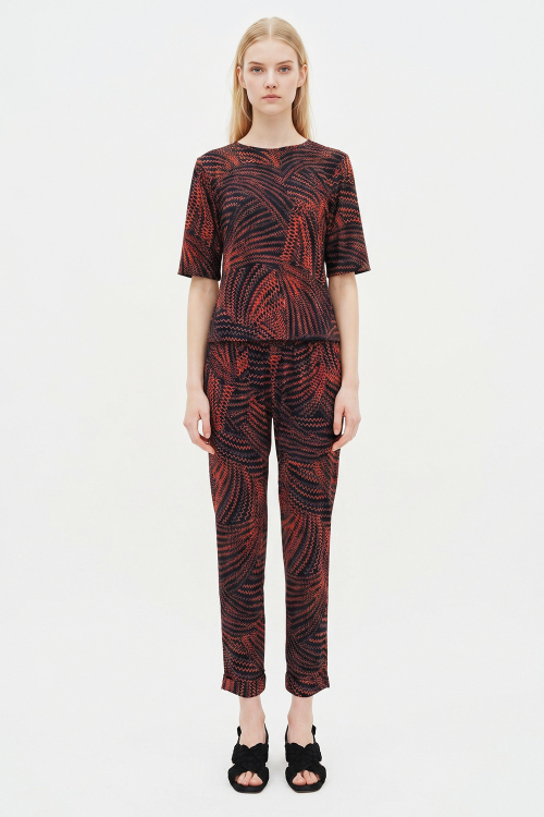 calça jersey estampa zigue skinny