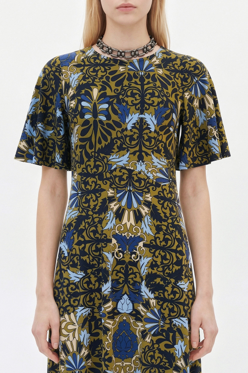 vestido jersey est ornamental zigue zague