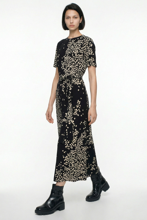 vestido viscose est folhagem amarração