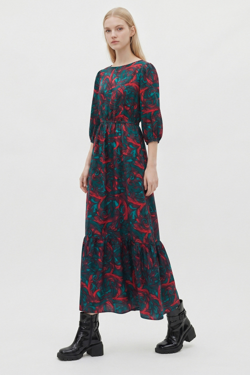 vestido seda estampa ventania