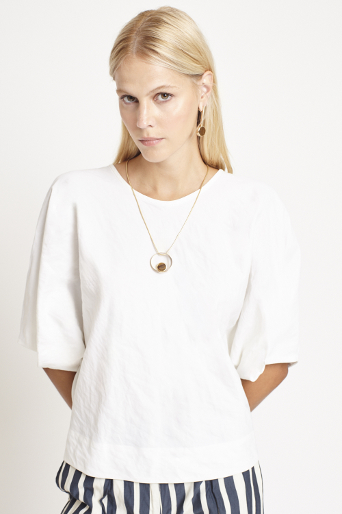 blusa viscose metal ampla