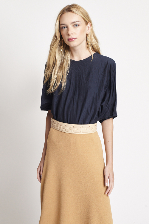 blusa viscose metal ampla