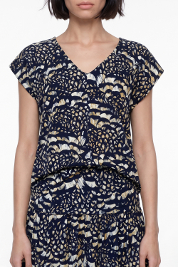 Blusa Jersey Estampa Plumas