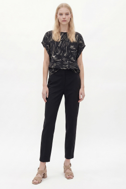 Blusa Jersey Estampa Ondulação Manga