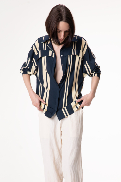 Camisa Tricoline Listrada
