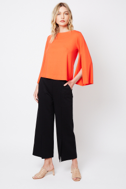 blusa viscose fenda nas mangas