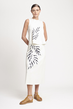 saia duplo leve silk textura floral