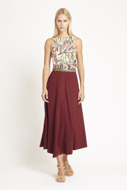 blusa jersey estampa bloom decote cruzado