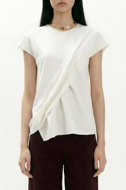 blusa duplo leve irregular desconstruida