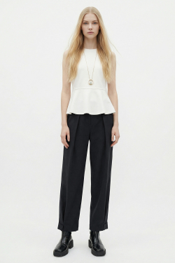 blusa malha dupla leve irregular