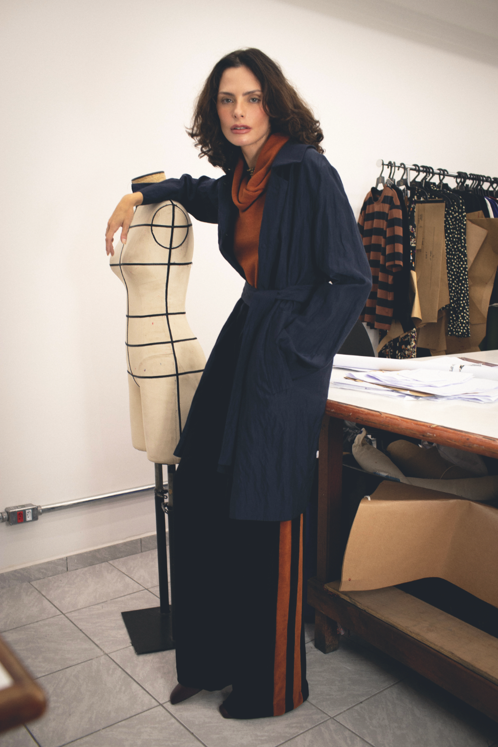 Trench Coat Viscose Metal 2