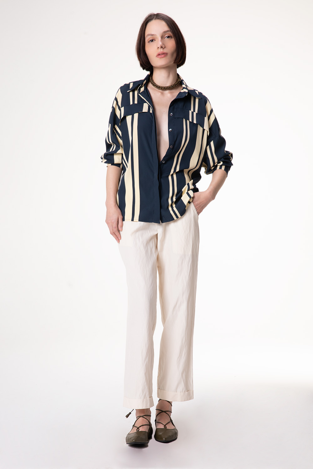 Camisa Tricoline Listrada 3