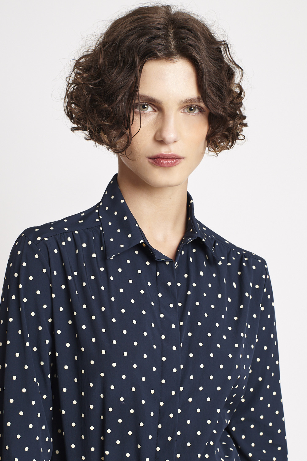 Camisa Tricoline Poá Manga Longa 3