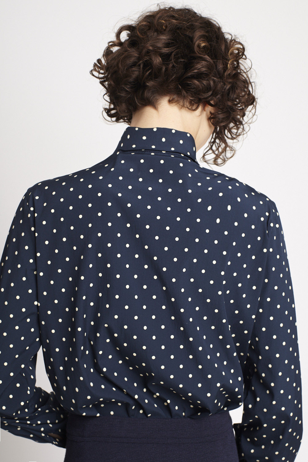 Camisa Tricoline Poá Manga Longa